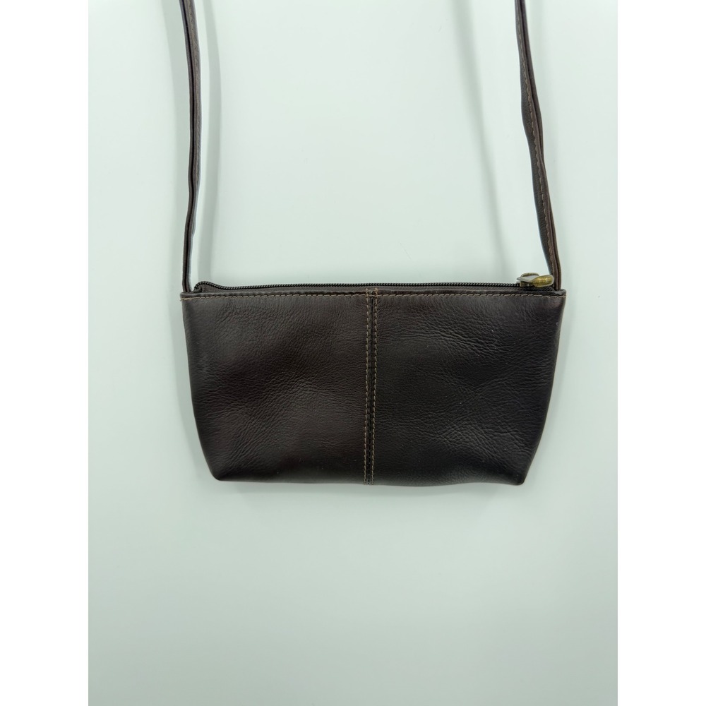 Le Donne Leather Collection Crossbody Bag Womens Small Brown Minimalist Zip Top